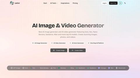 Latiai application interface and features