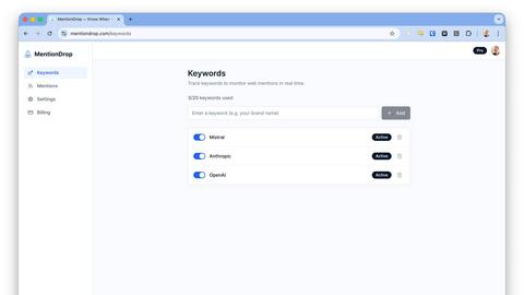 MentionDrop screenshot