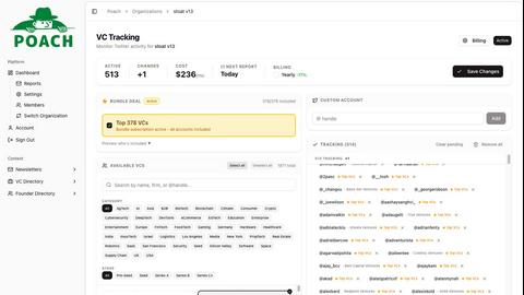 Poach application interface and features