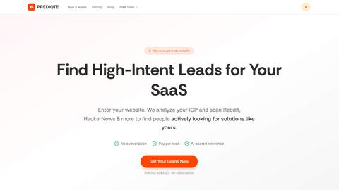 Prediqte application interface and features
