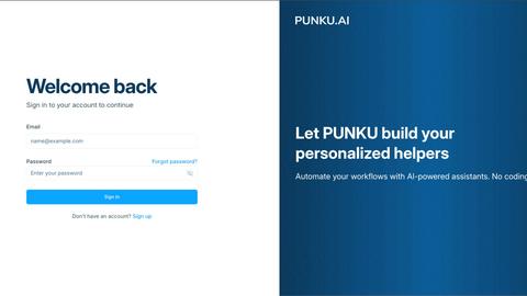 PUNKU.AI application interface and features