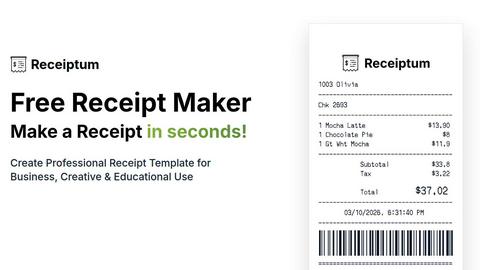 Receiptum application interface and features