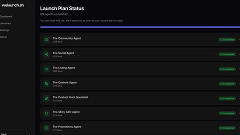 welaunch.sh application interface and features