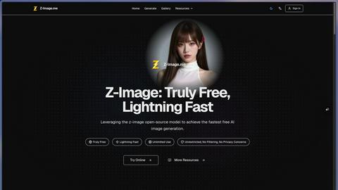 Z-image.me application interface and features